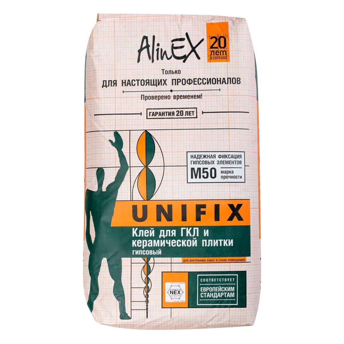 Alinex клей для гипсокартона Унификс 25 кг