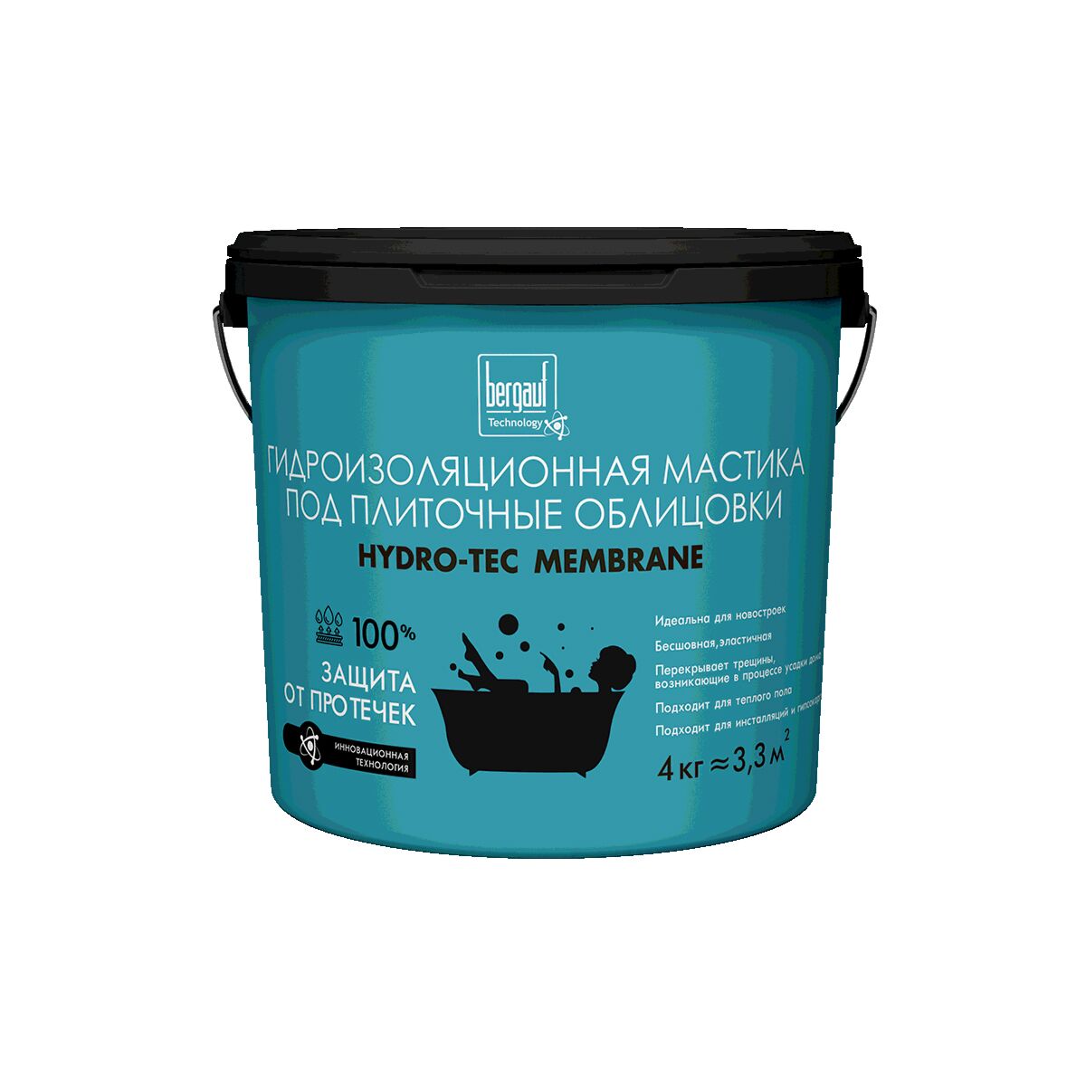 Bergauf Hydro-Tec Membrane Гидроизоляционная мастика ЛЕТО-ЗИМА (4кг)