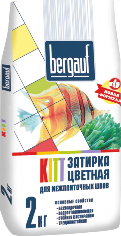 Bergauf Kitt затирка голубая для межплит.швов 2кг