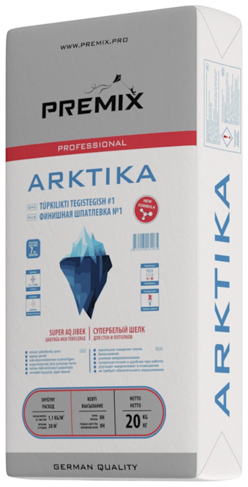PREMIX ARKTIKA финишная гипсовая шпаклевка 20 кг