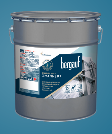 Bergauf ENAMEL алкидно-уретановая грунт-эмаль белая, 5кг