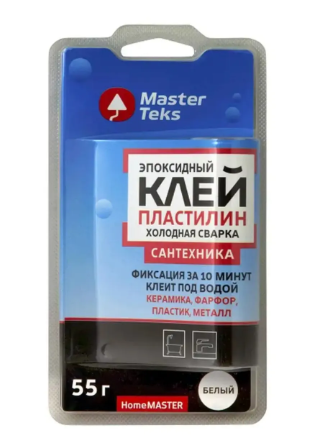 Клей-пластилин эпоксидный холодная сварка для сантехники MasterTeks 0,055 белый